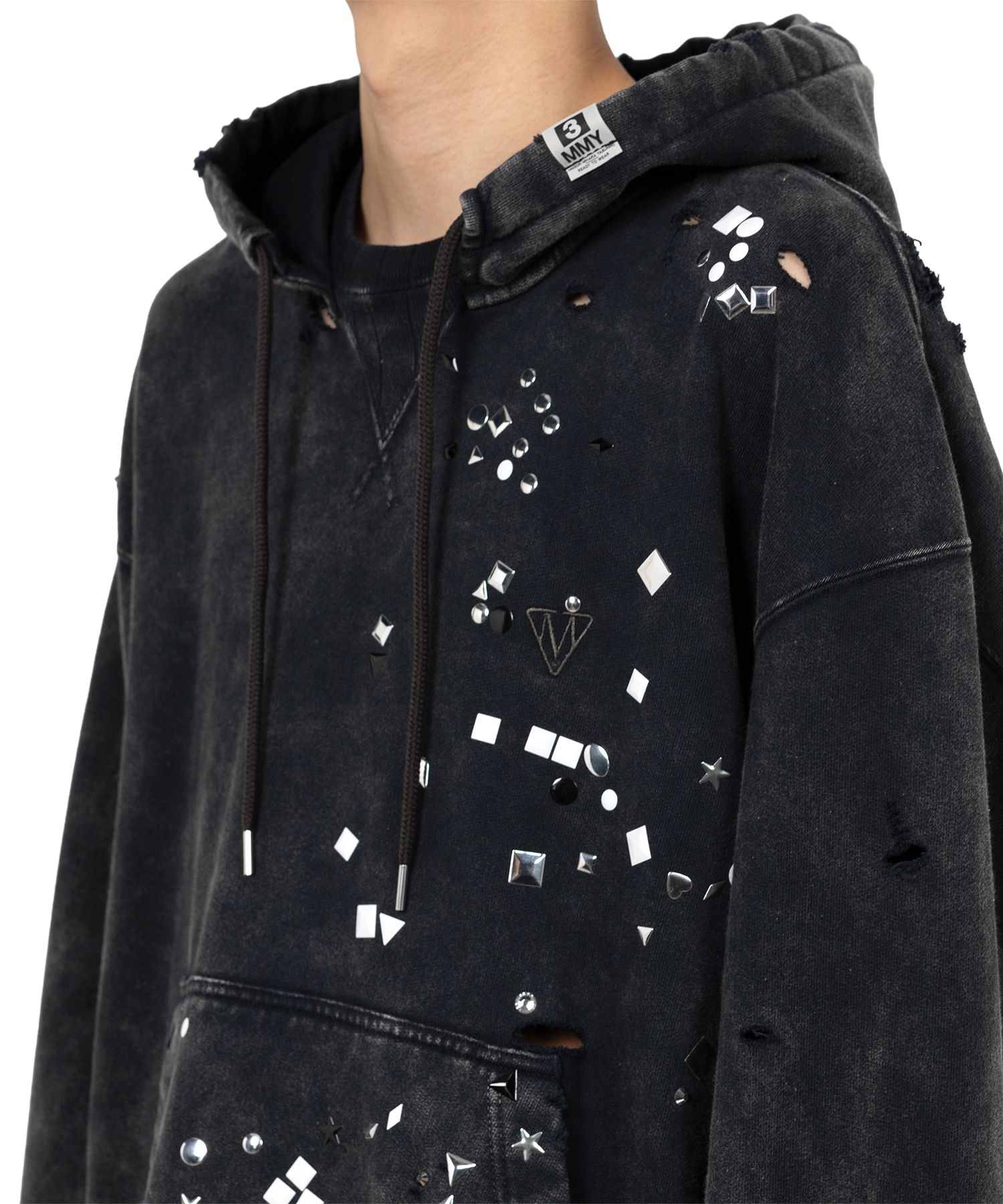 Embellished Bleached Hoodie