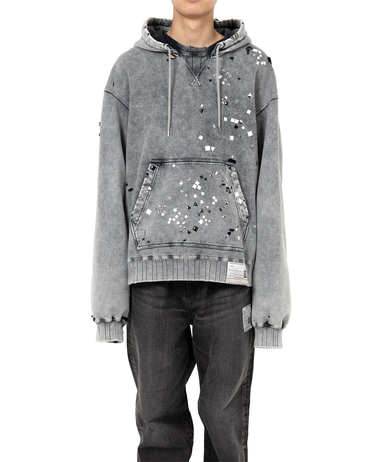 Embellished Bleached Hoodie