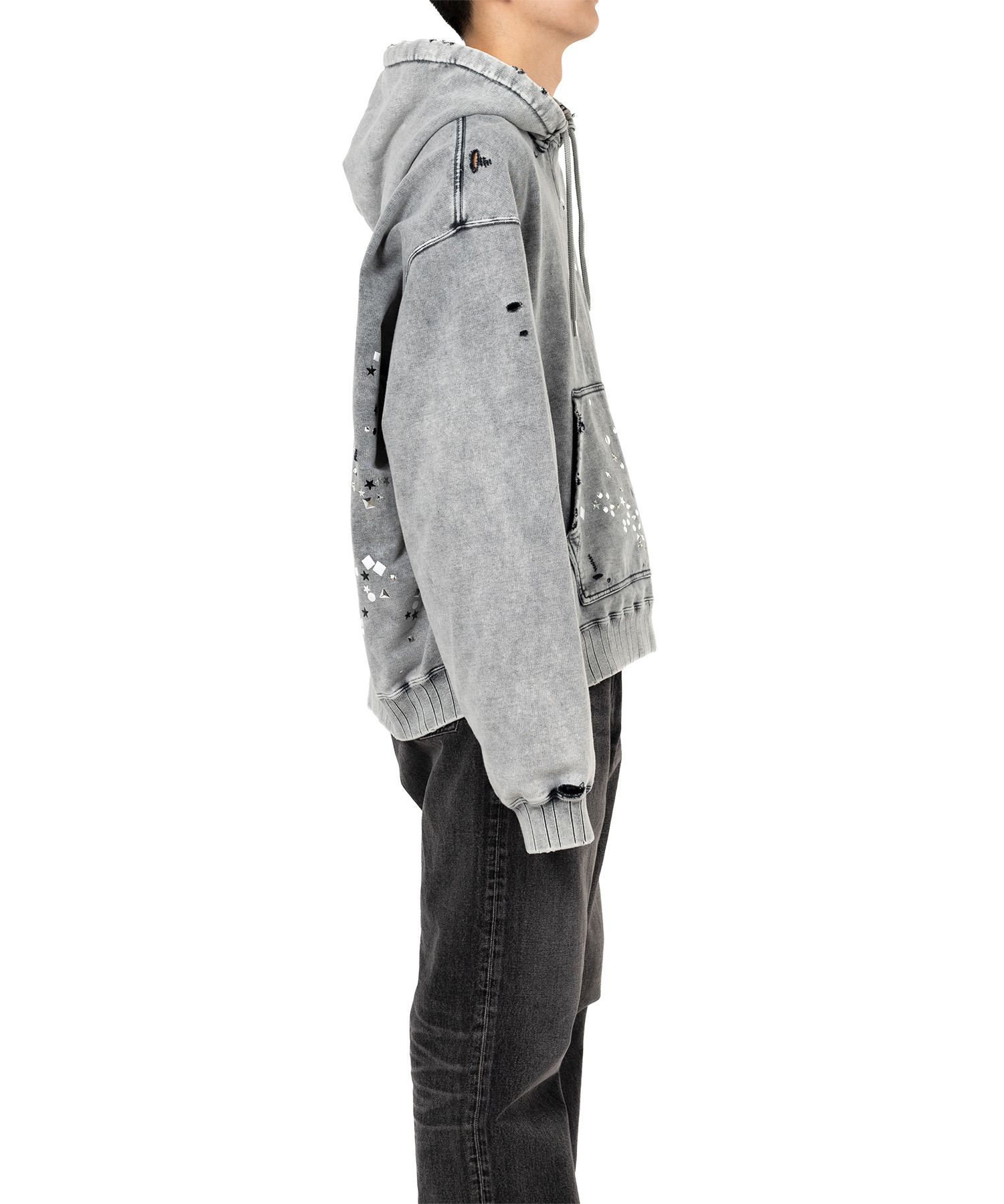 Embellished Bleached Hoodie