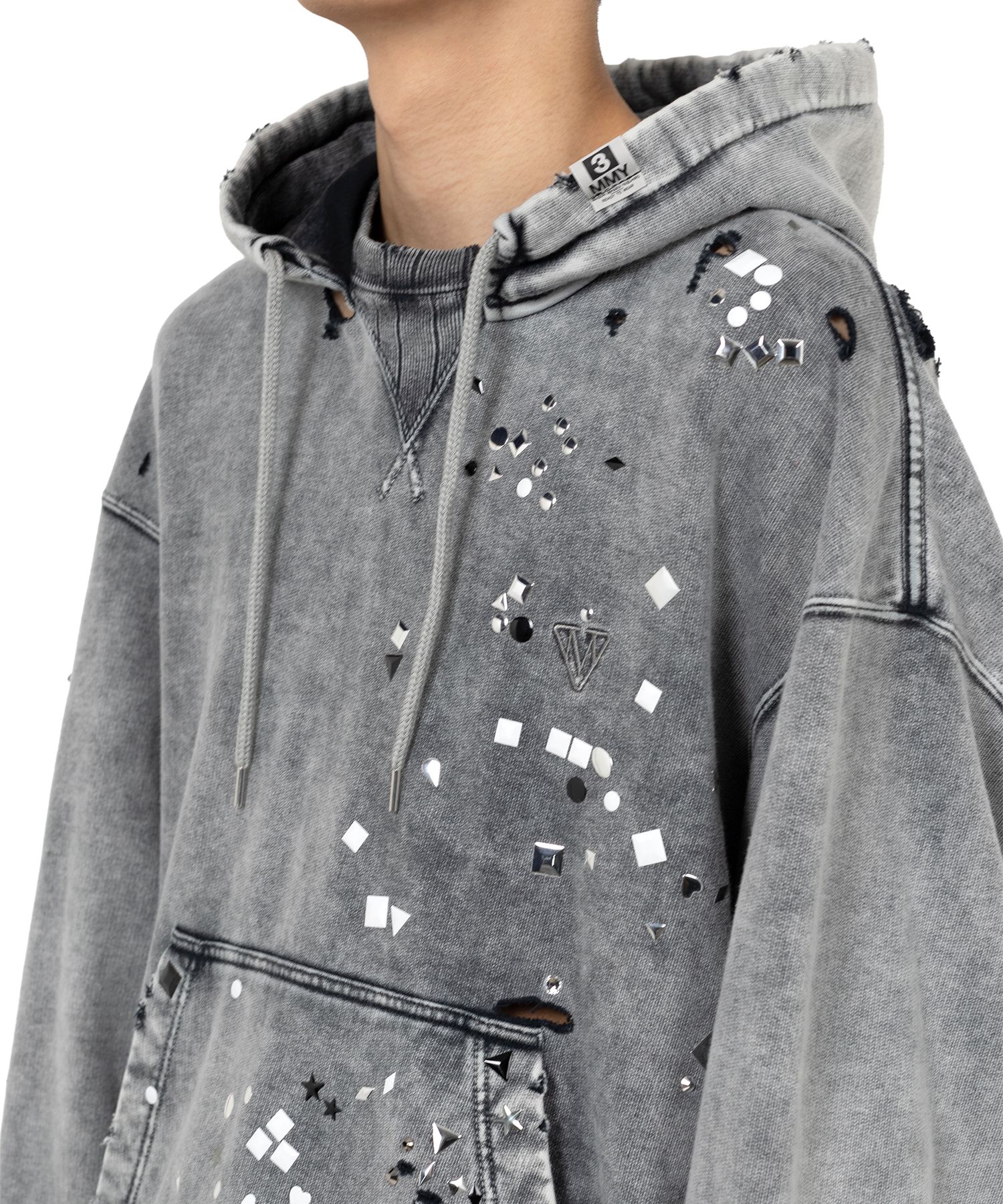 Embellished Bleached Hoodie