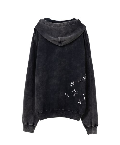 Embellished Bleached Hoodie