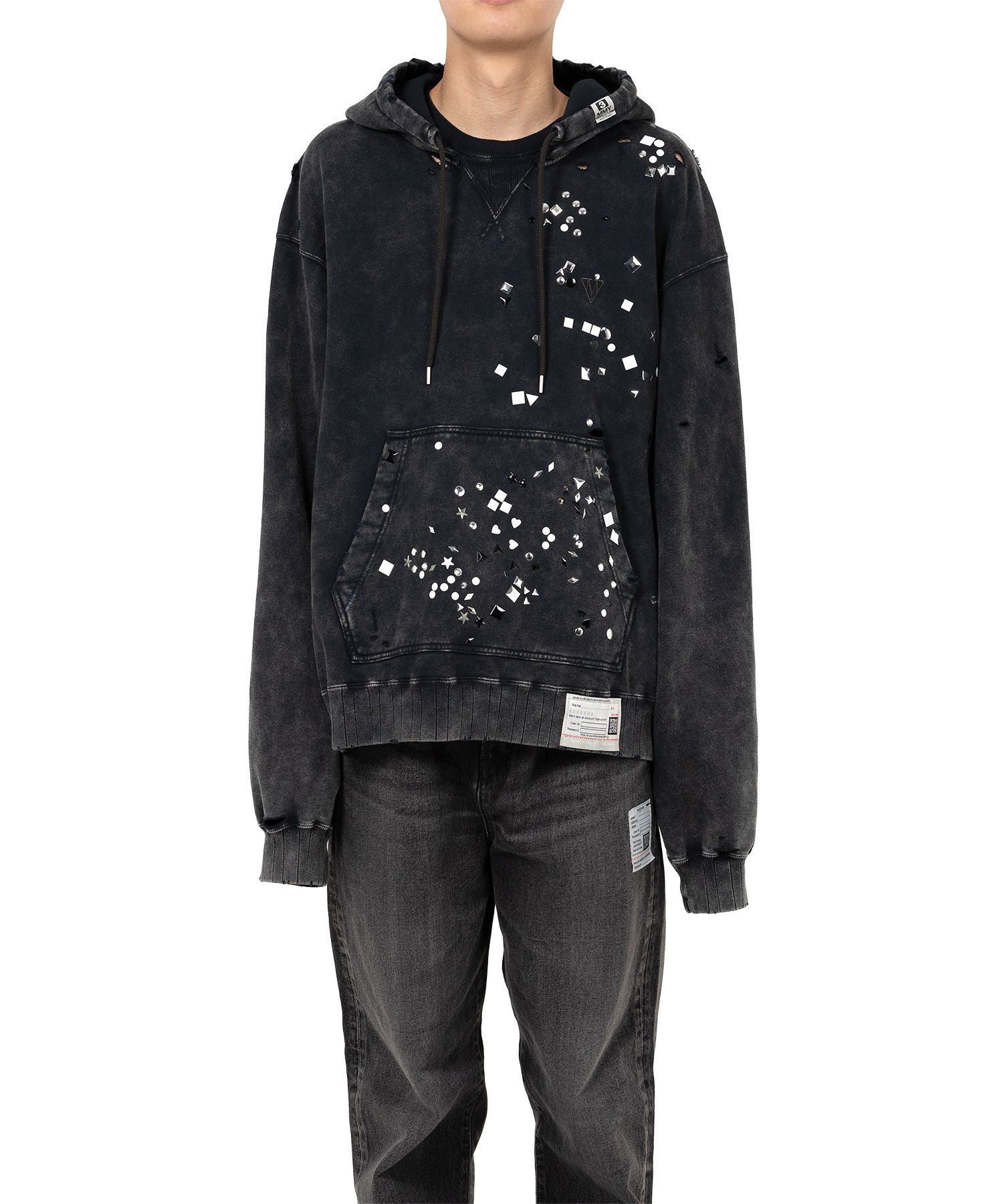 Embellished Bleached Hoodie
