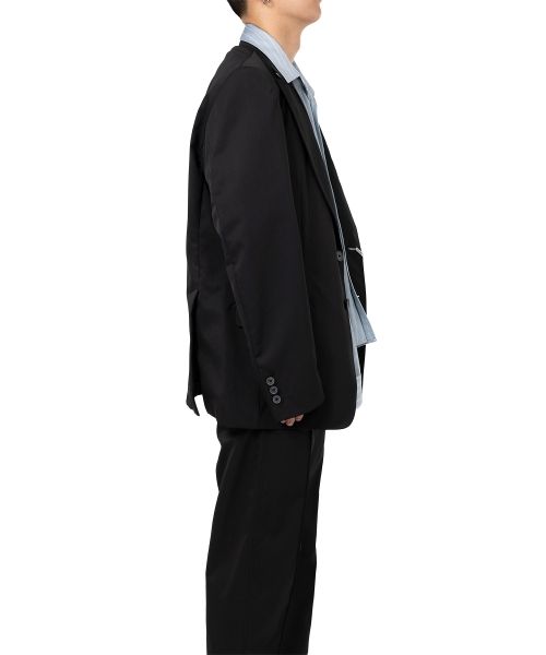 Mix Layered Wool Gabardine Jacket