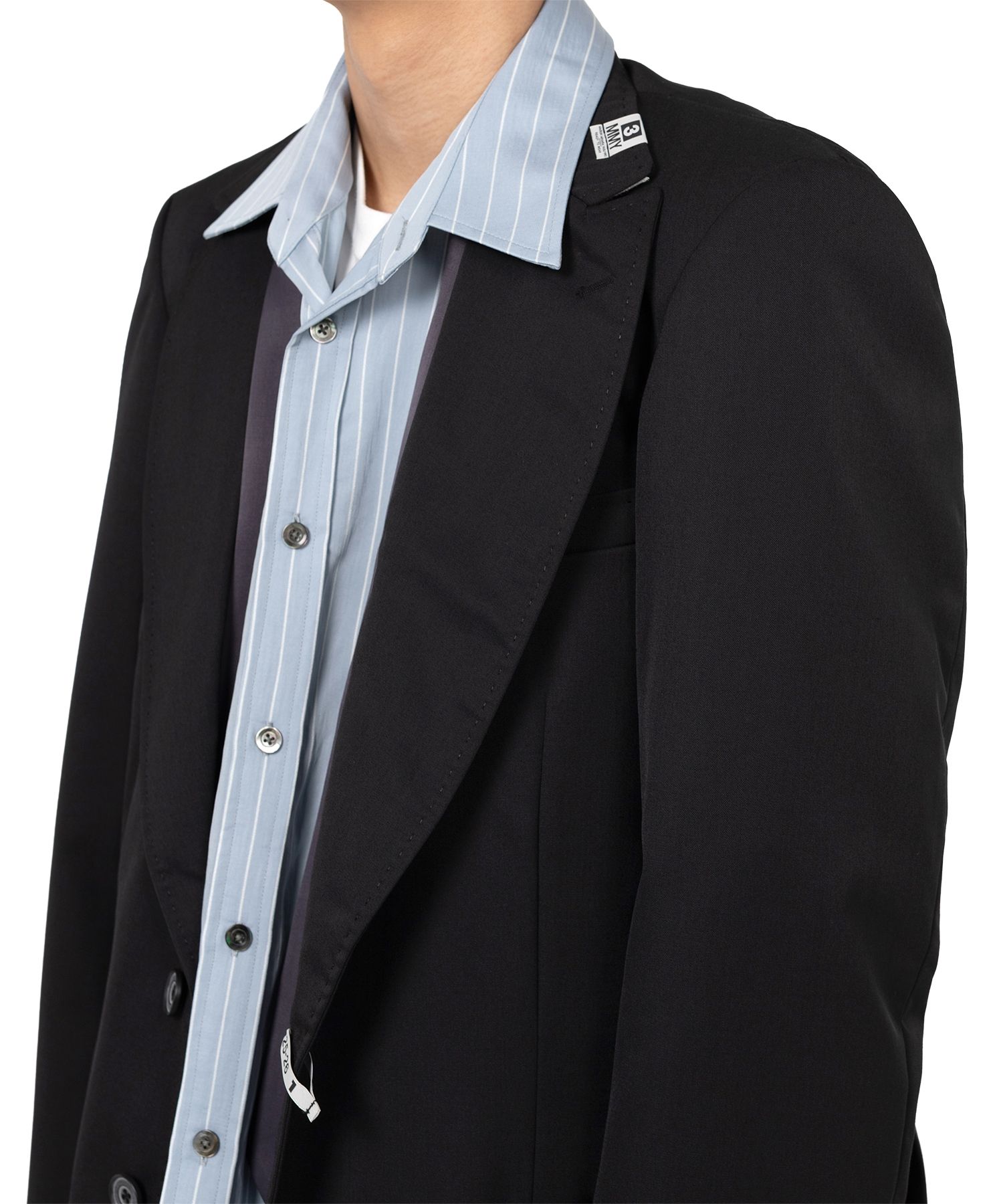 Mix Layered Wool Gabardine Jacket