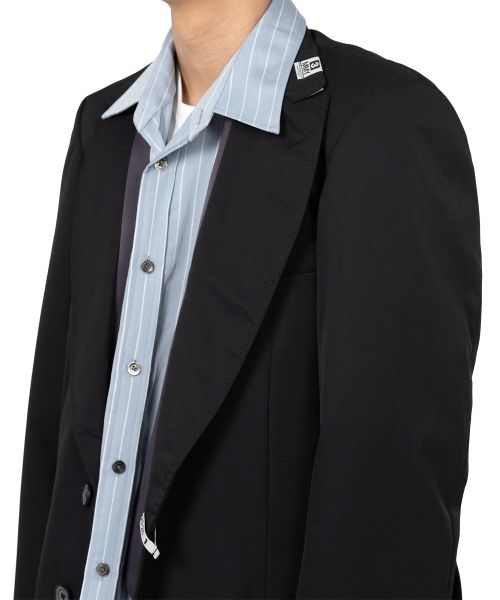 Mix Layered Wool Gabardine Jacket