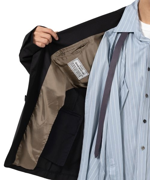 Mix Layered Wool Gabardine Jacket