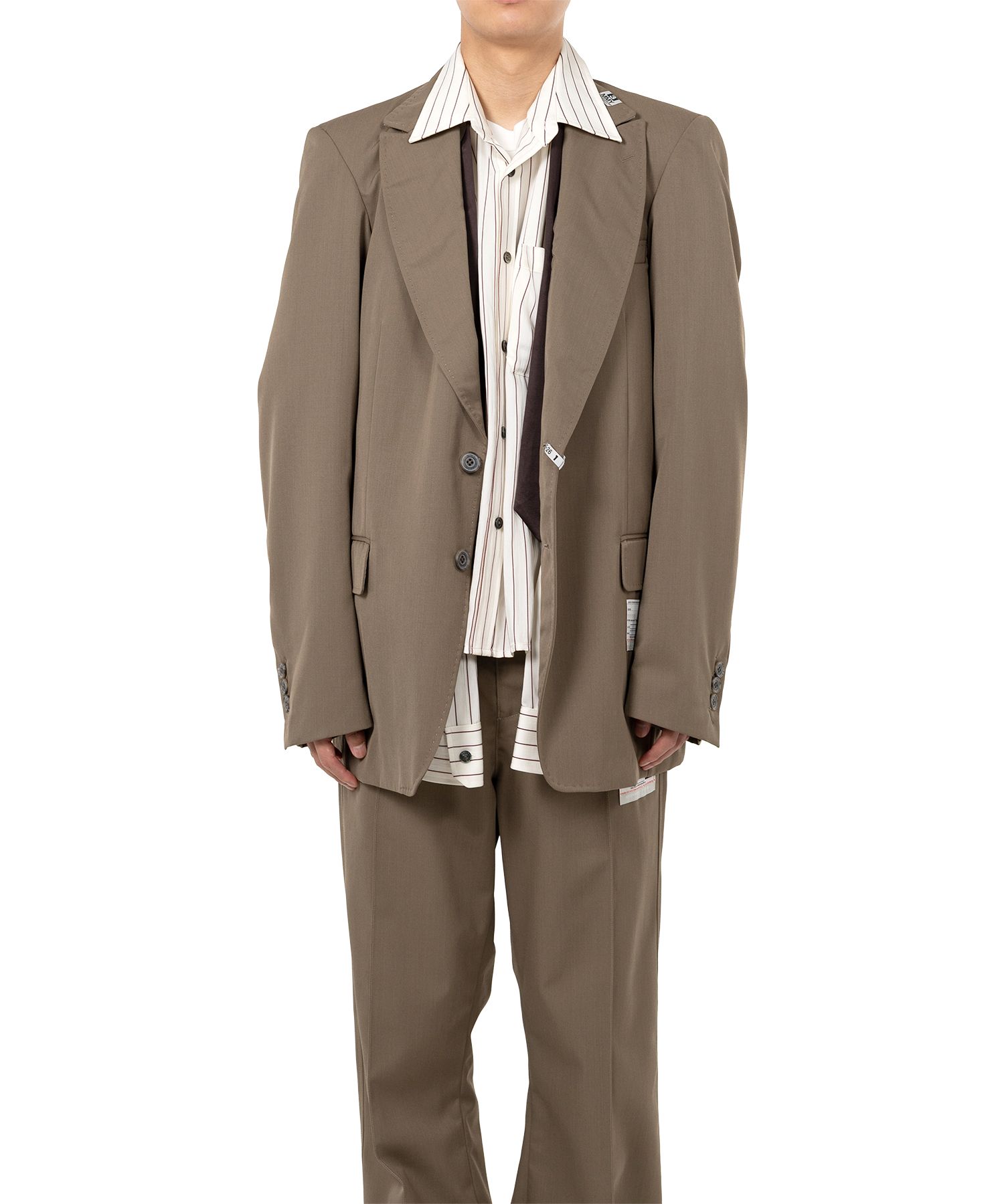 Mix Layered Wool Gabardine Jacket