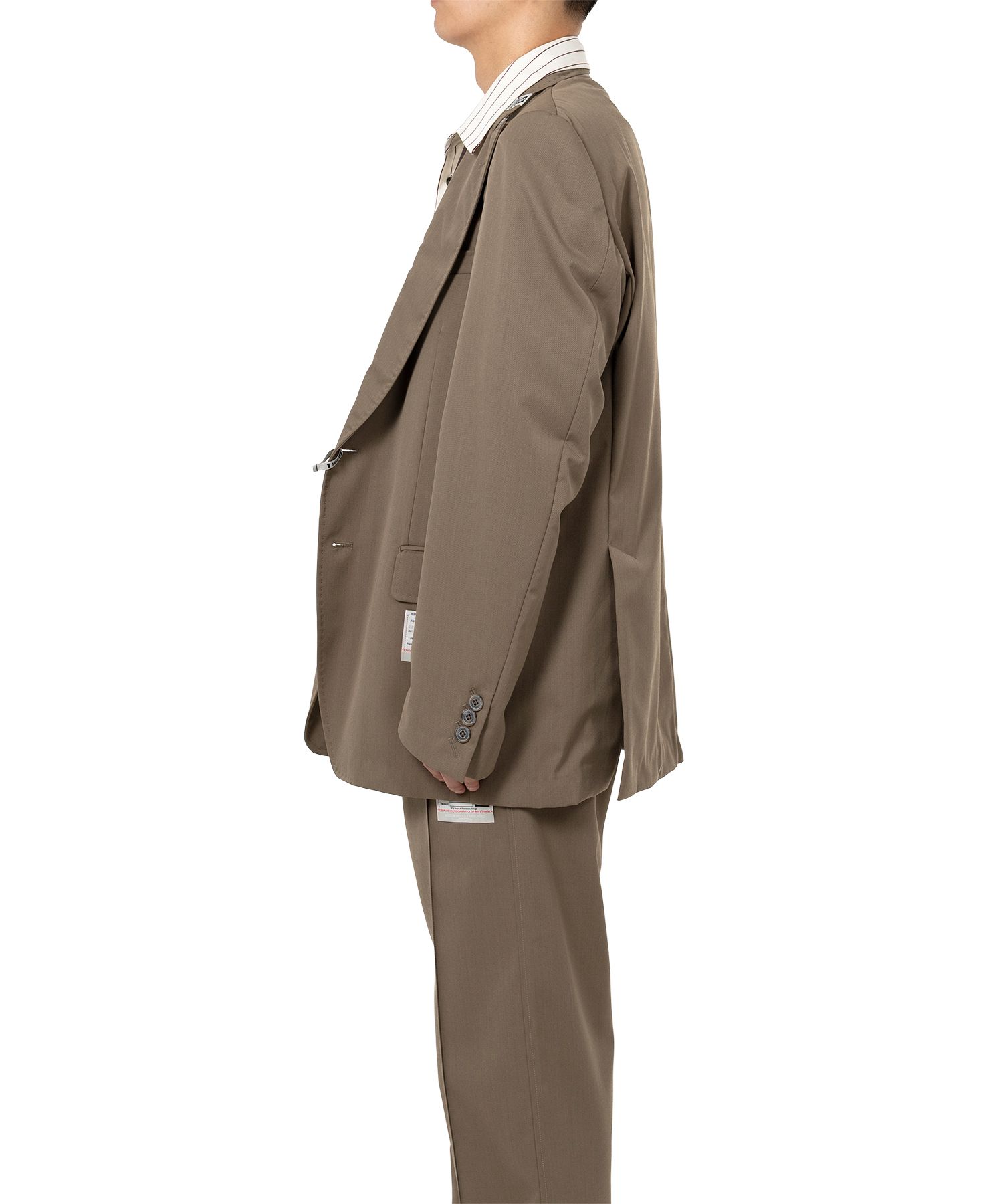 Mix Layered Wool Gabardine Jacket