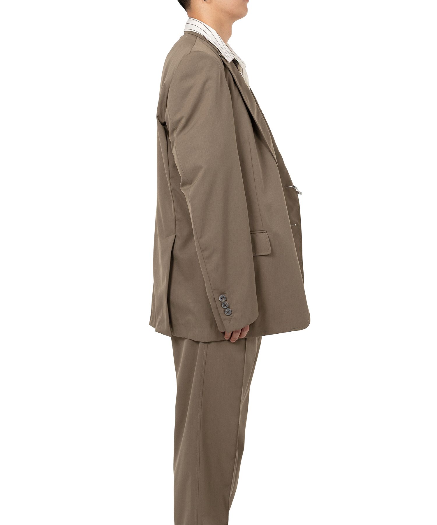 Mix Layered Wool Gabardine Jacket