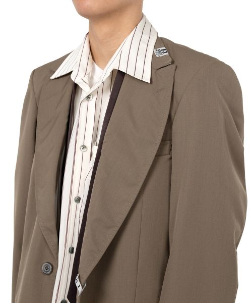 Mix Layered Wool Gabardine Jacket