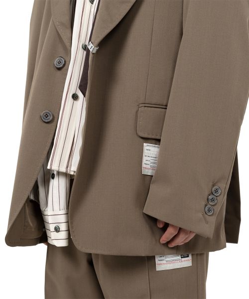 Mix Layered Wool Gabardine Jacket