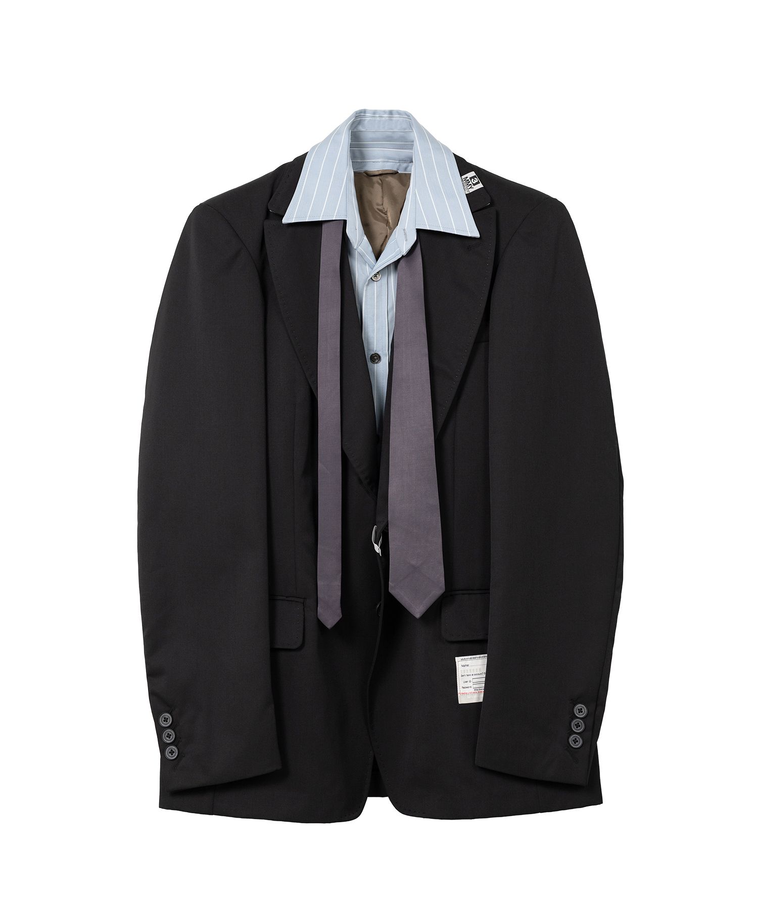 Mix Layered Wool Gabardine Jacket