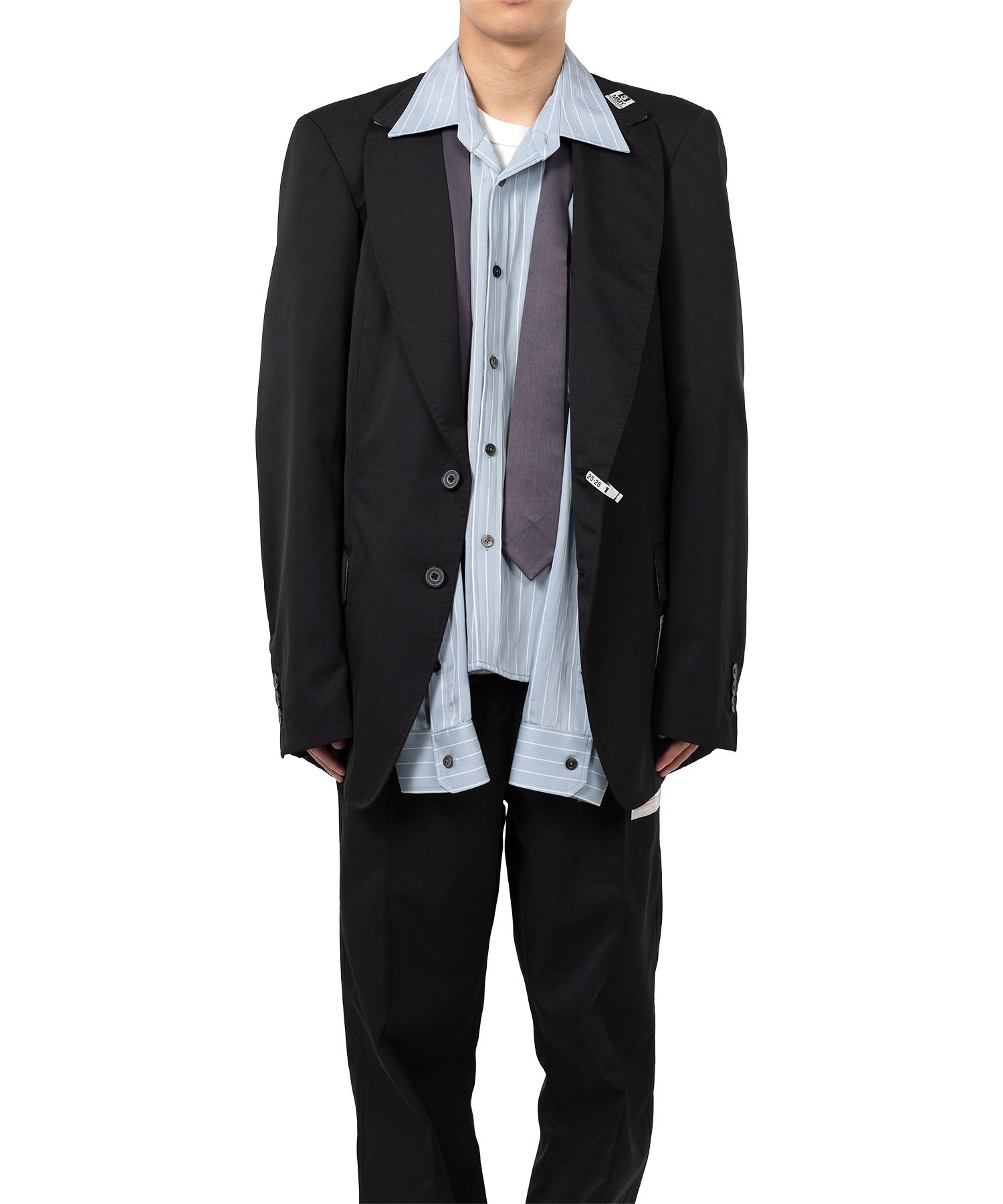 Mix Layered Wool Gabardine Jacket
