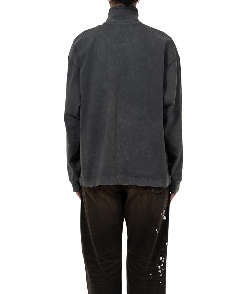 Amateur Sewn Like Half Zip-up Long Sleeve T-shirt