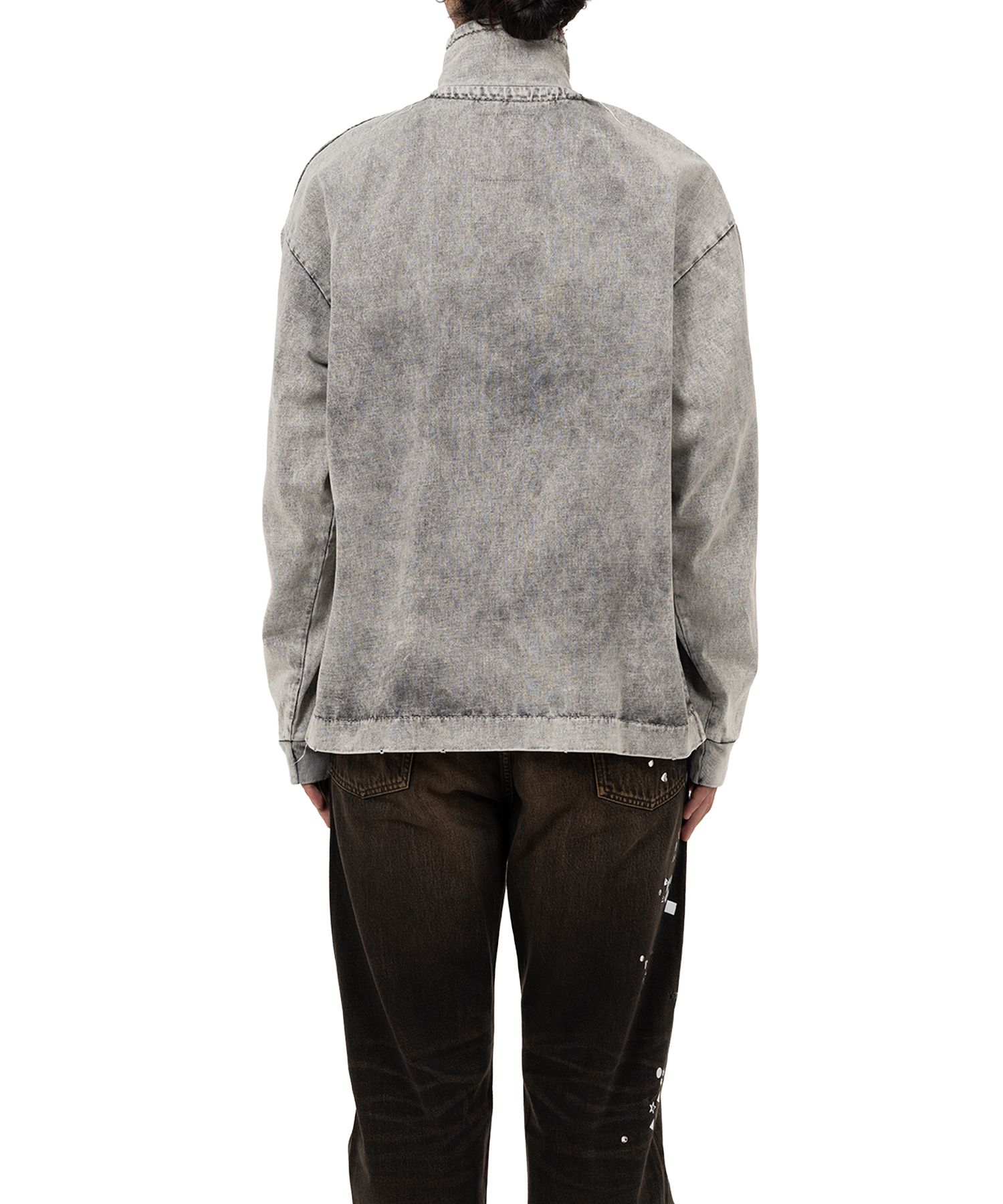 Amateur Sewn Like Half Zip-up Long Sleeve T-shirt