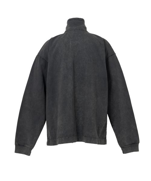 Amateur Sewn Like Half Zip-up Long Sleeve T-shirt