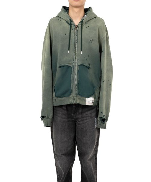 MIHARAYASUHIRO ミハラヤスヒロ ケープ付 ダッフルブルゾン Maison MIHARA YASUHIRO OG LEATHER HITOP PURPLE （メゾン