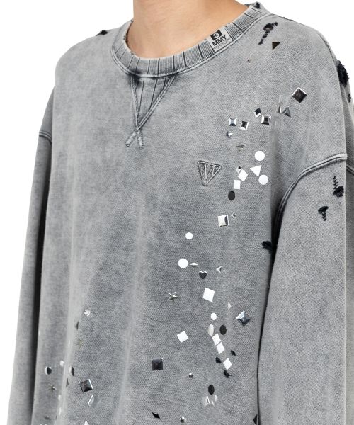 Embellished Bleached Sweatshirt