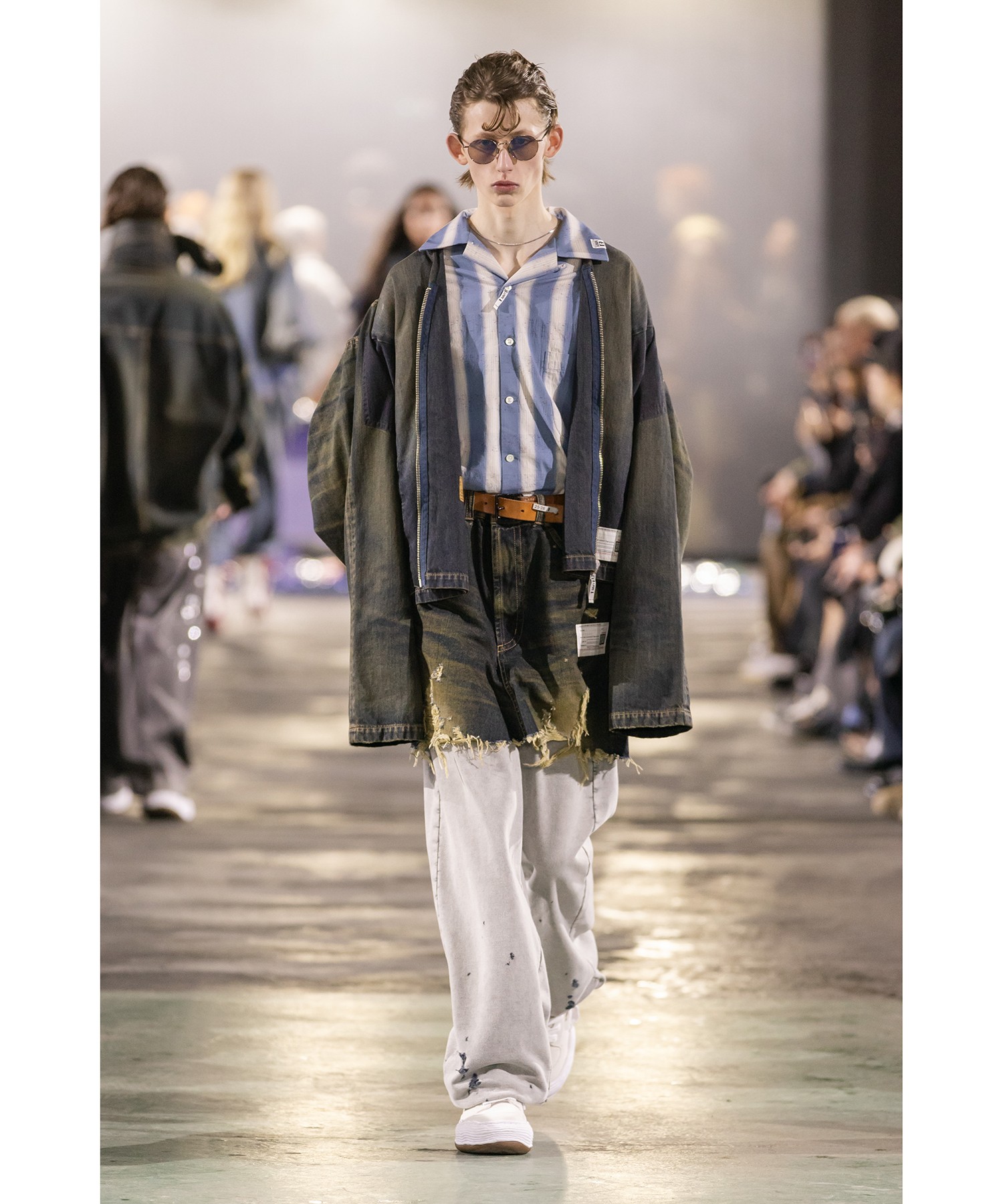 Waist Layered Denim Pants