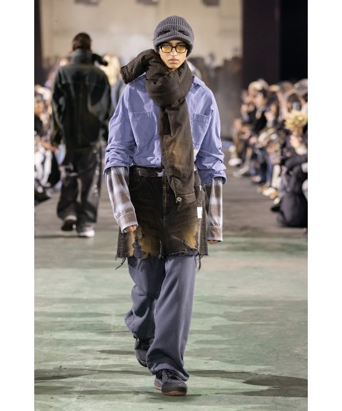 Waist Layered Denim Pants