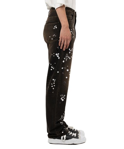 Embellished Denim Pants
