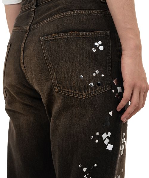 Embellished Denim Pants