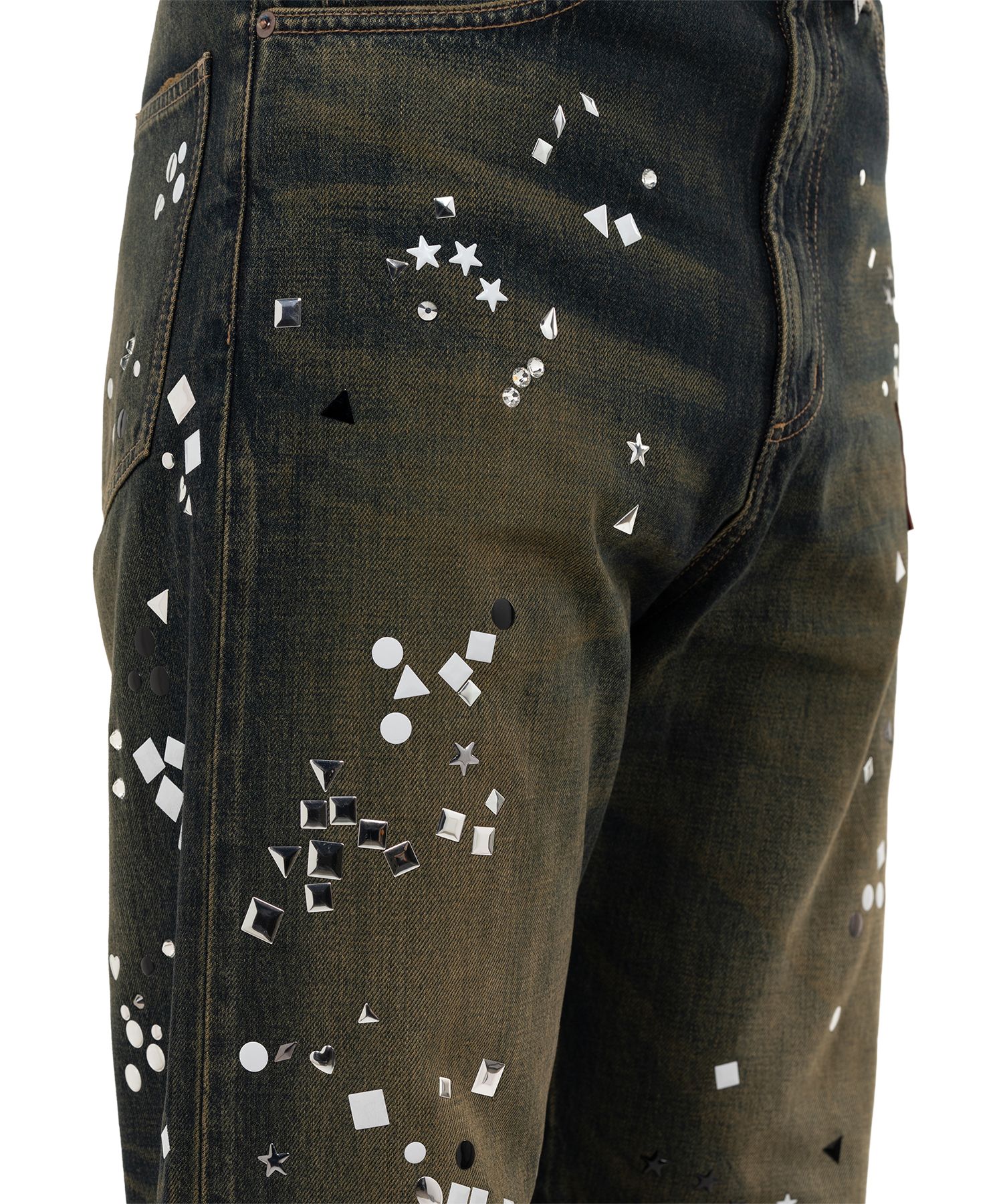Embellished Denim Pants