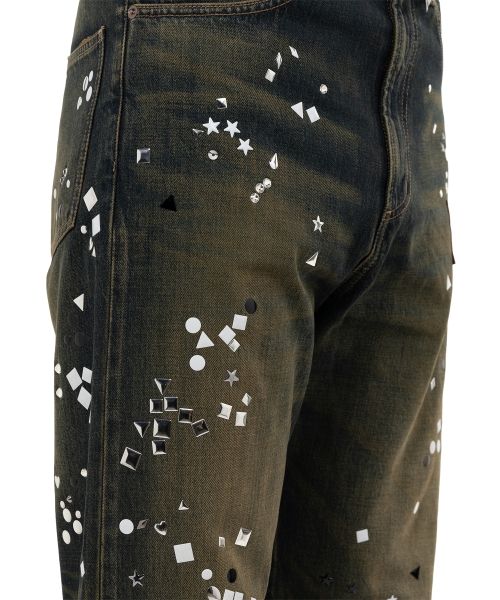 Embellished Denim Pants