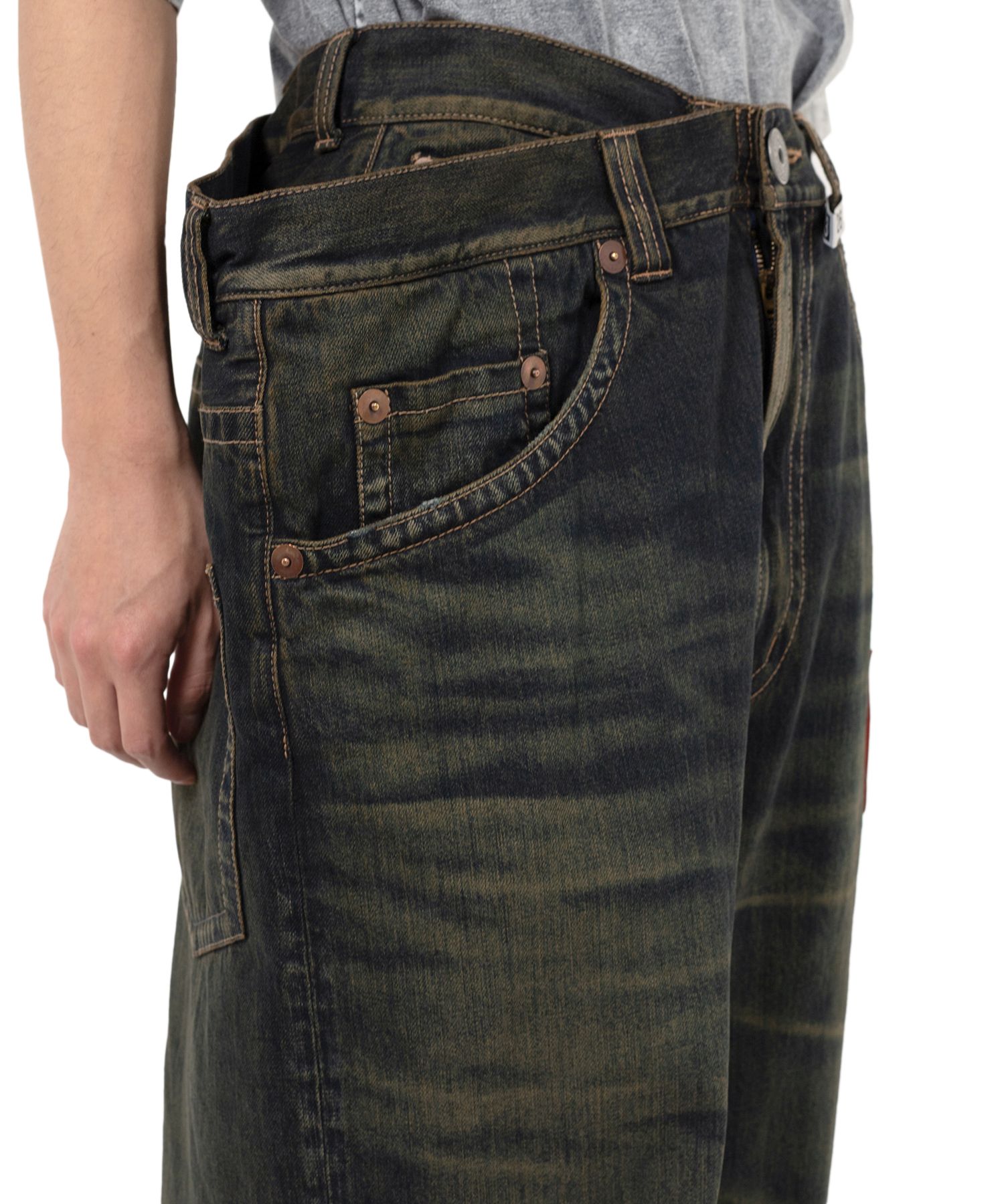 Huge Layered Denim Pants