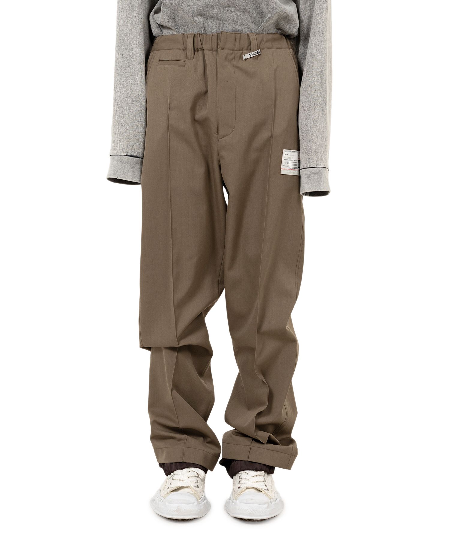 Mix Layered Wool Gabardine Pants