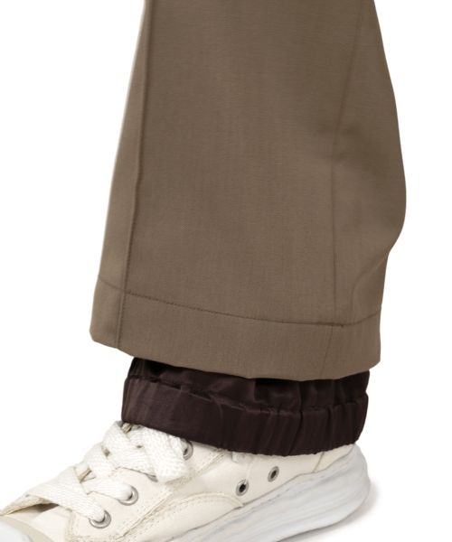 Mix Layered Wool Gabardine Pants