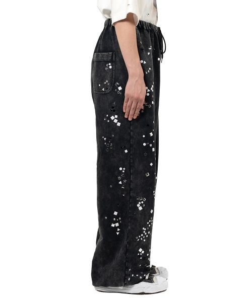 Embellished Bleached Sweat Pants