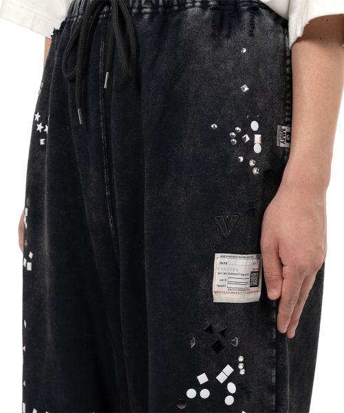 Embellished Bleached Sweat Pants