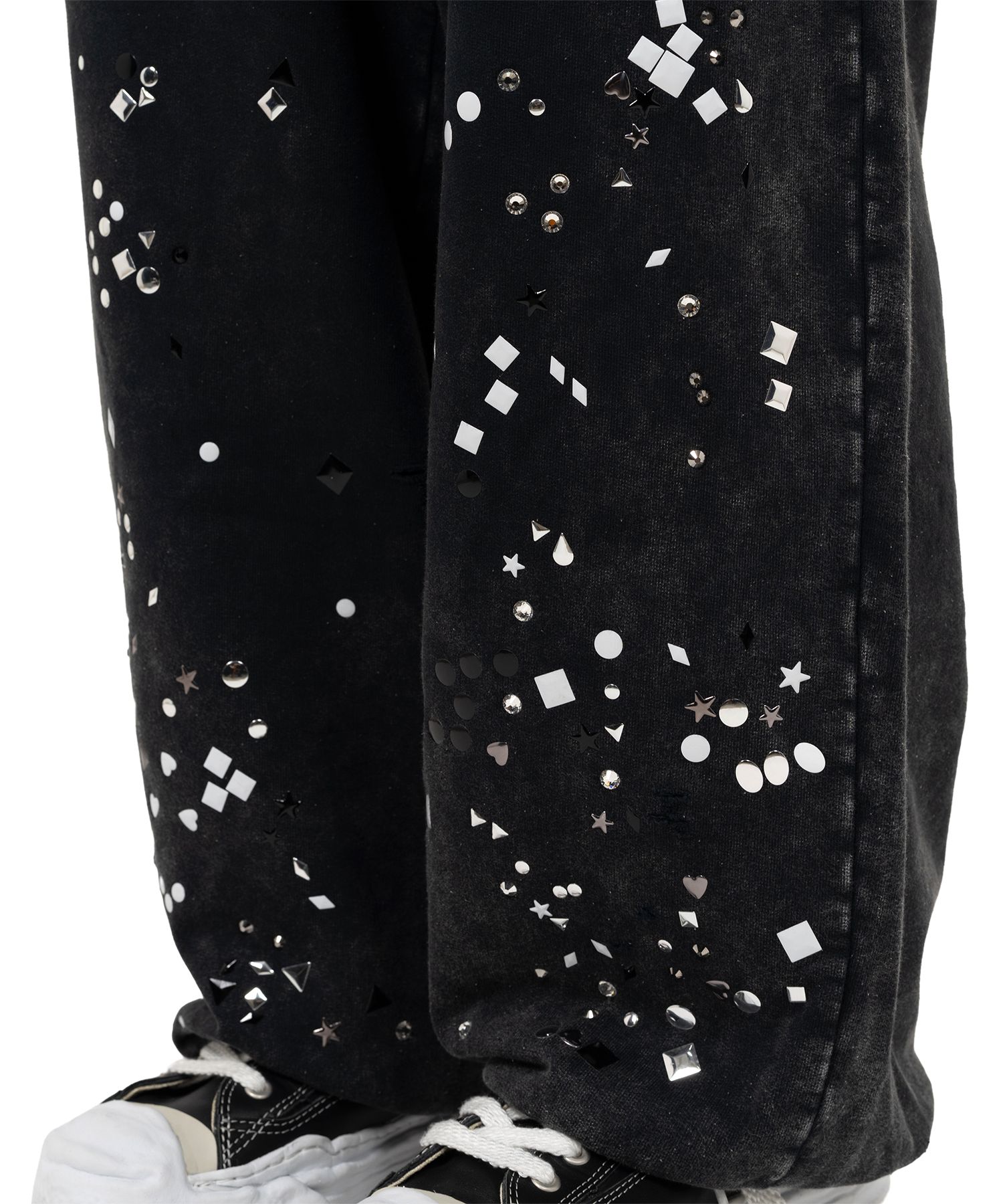 Embellished Bleached Sweat Pants