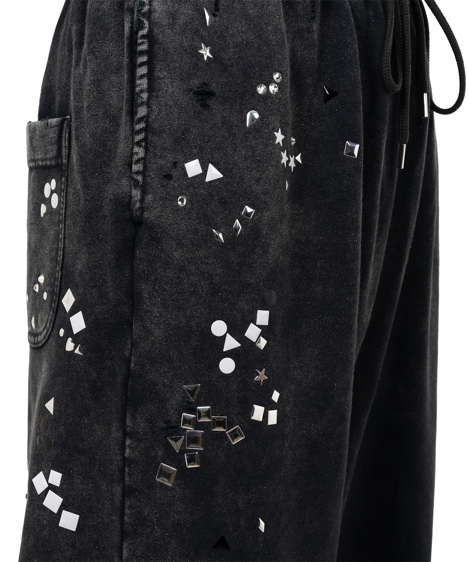 Embellished Bleached Sweat Pants