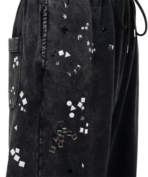 Embellished Bleached Sweat Pants