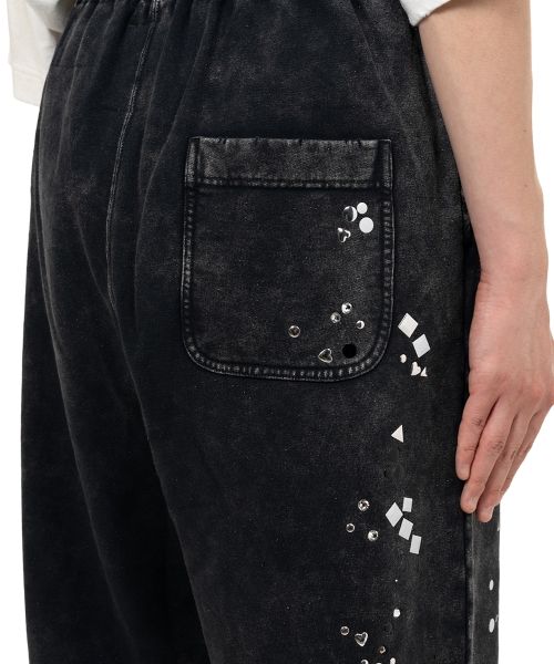 Embellished Bleached Sweat Pants