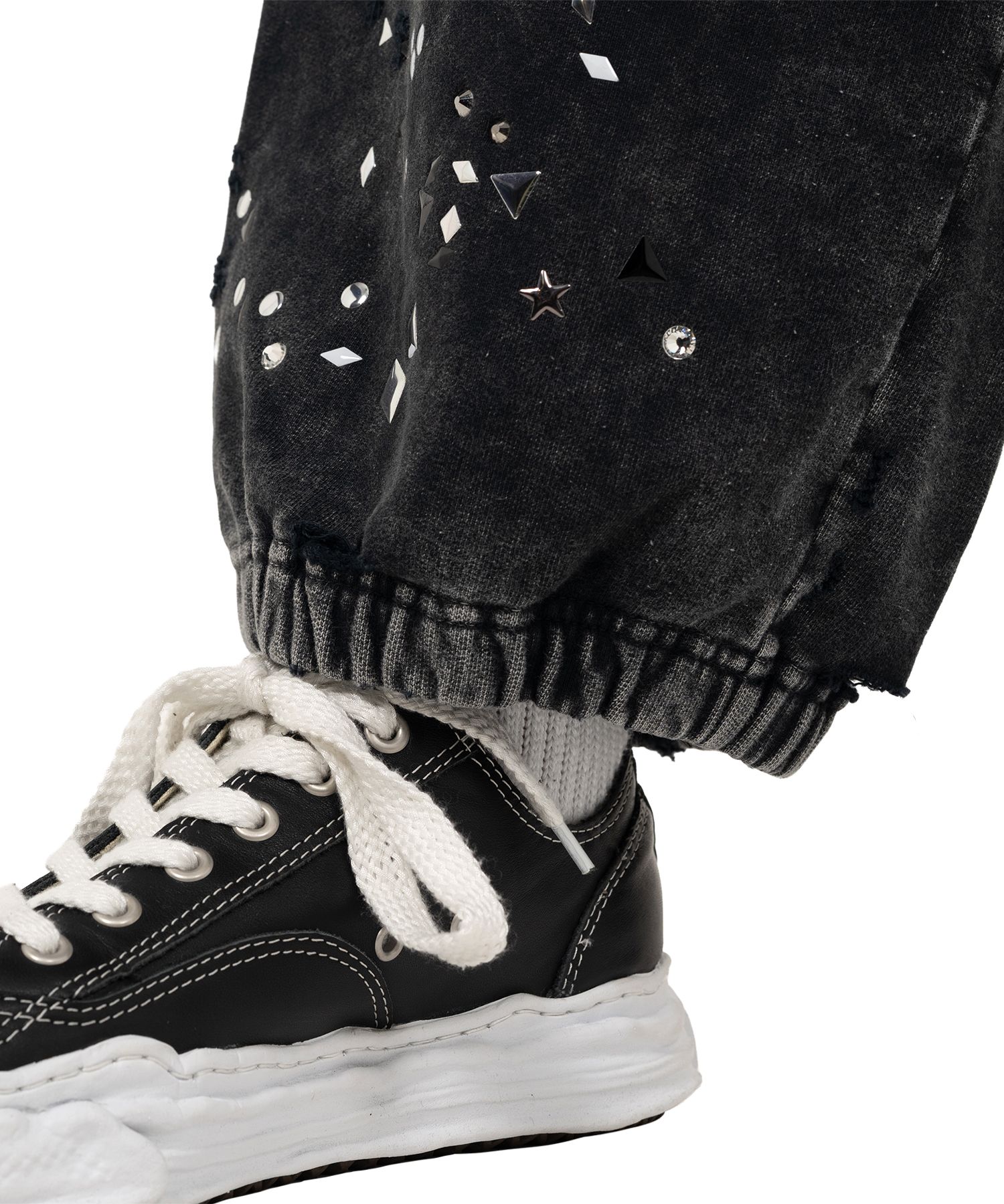 Embellished Bleached Sweat Pants