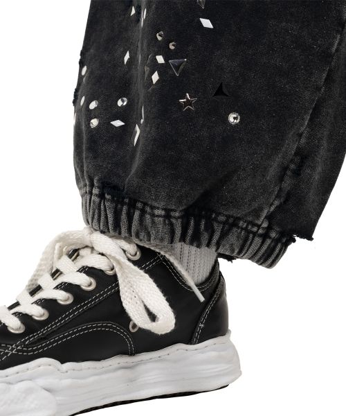 Embellished Bleached Sweat Pants