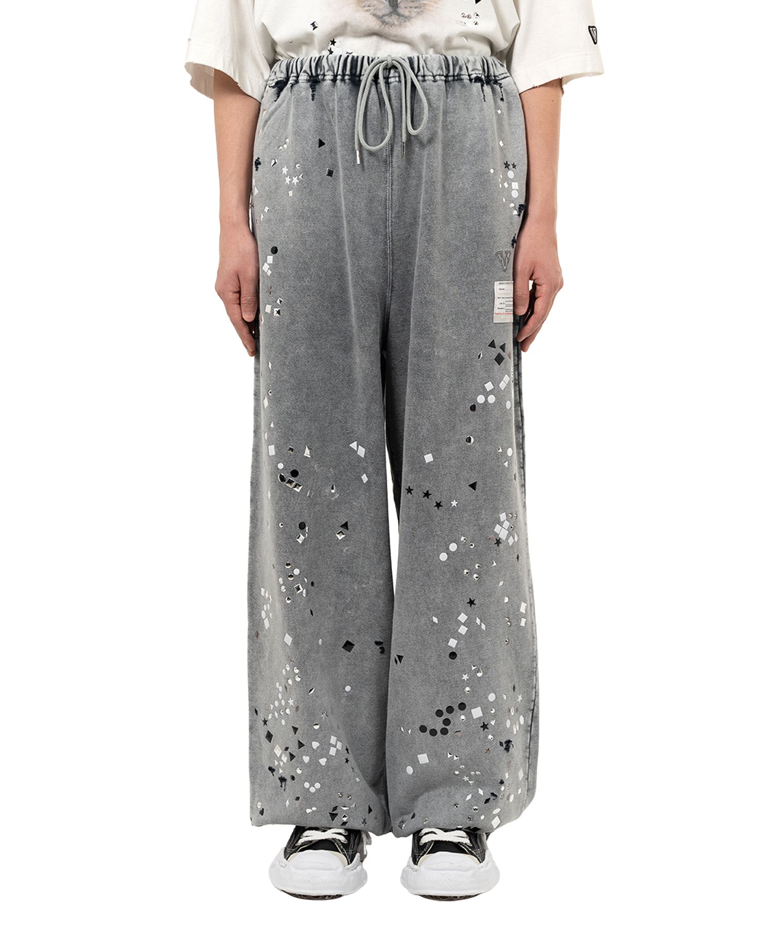 Embellished Bleached Sweat Pants