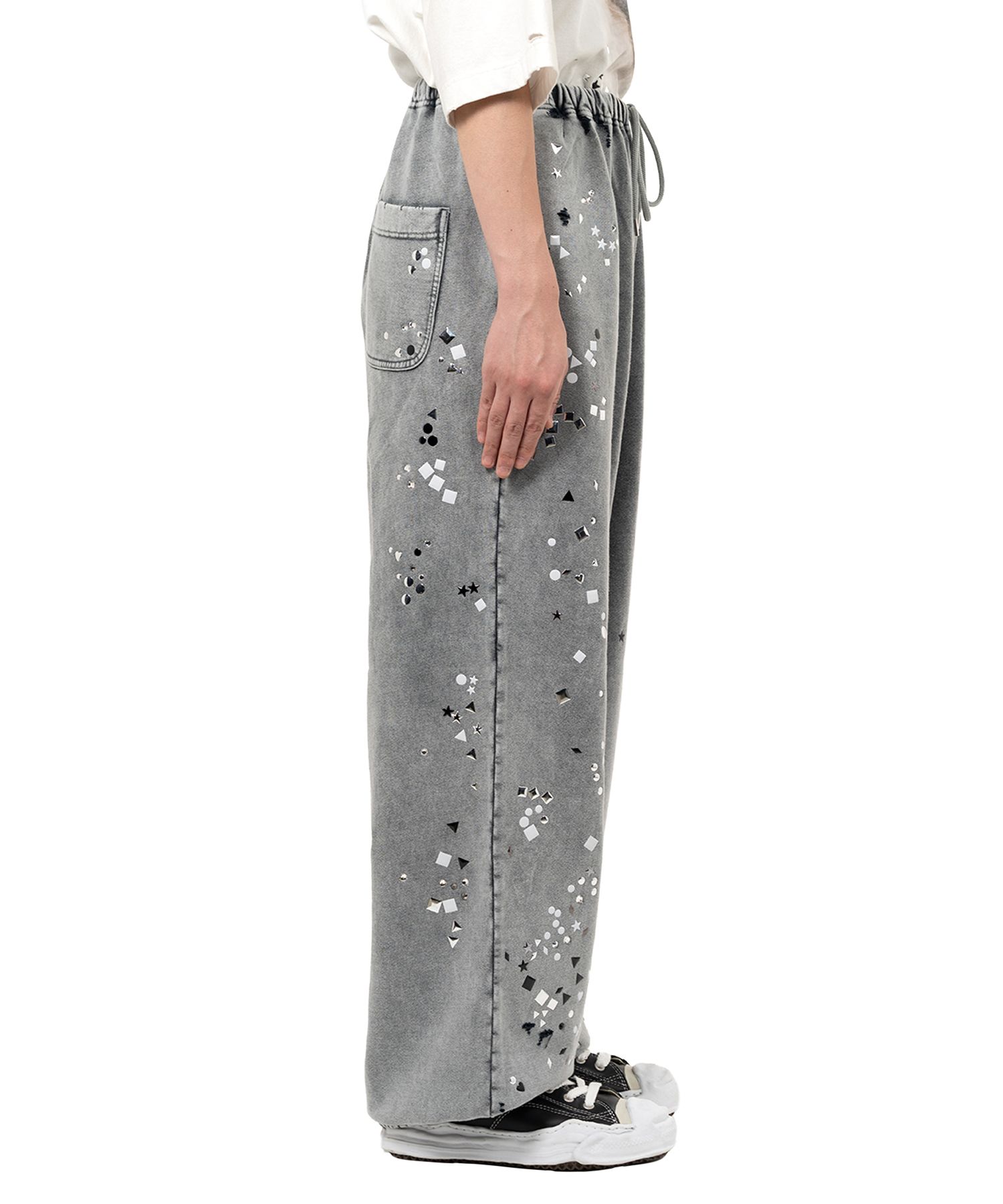 Embellished Bleached Sweat Pants