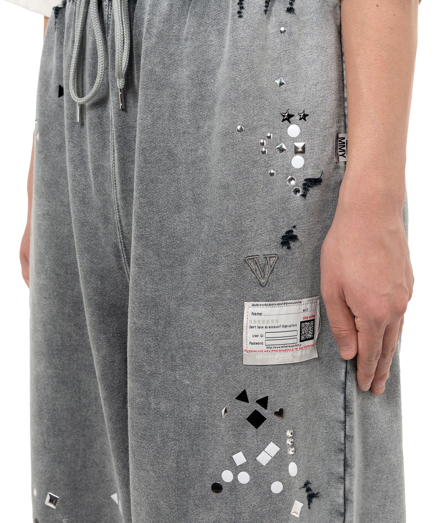 Embellished Bleached Sweat Pants