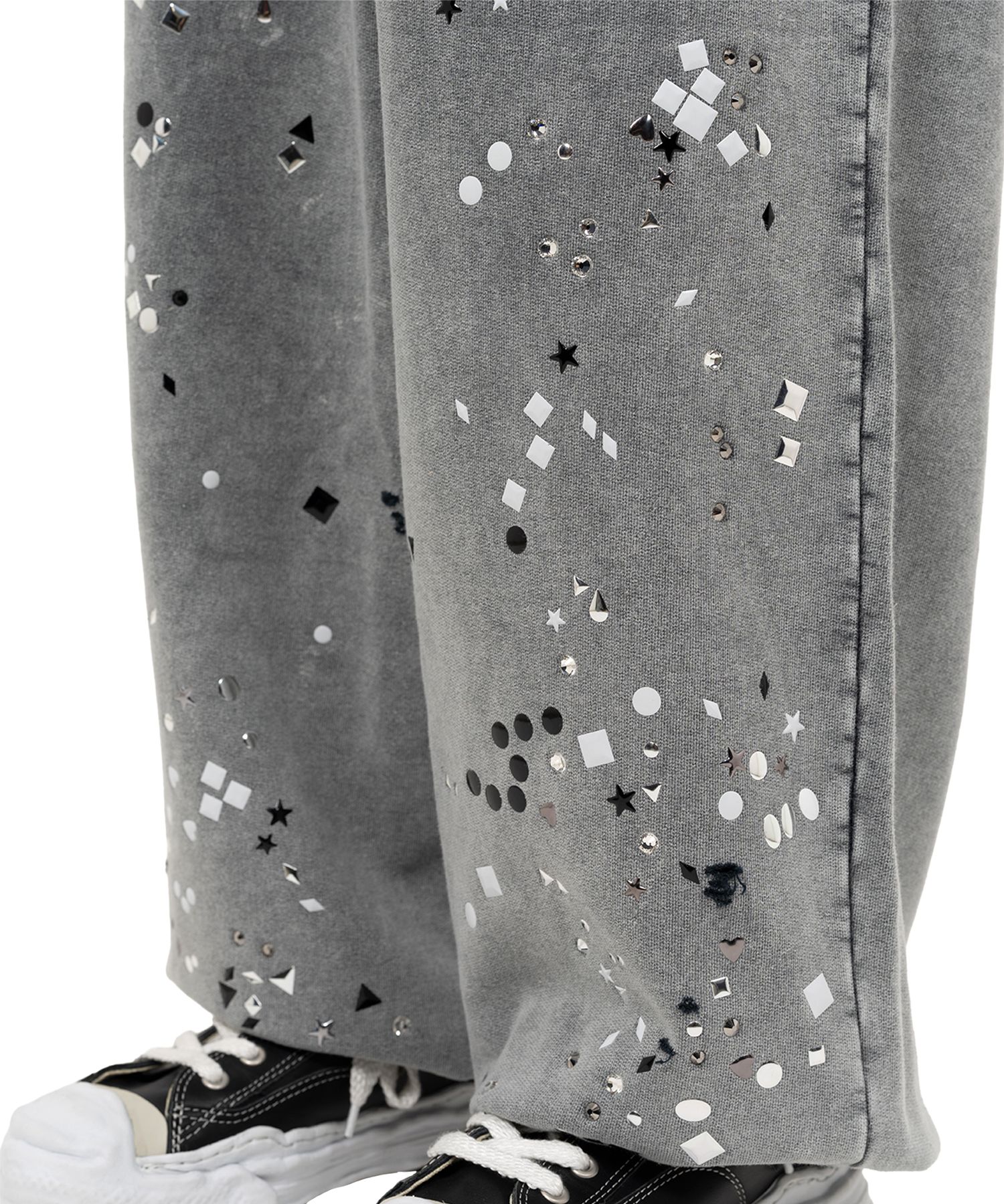Embellished Bleached Sweat Pants
