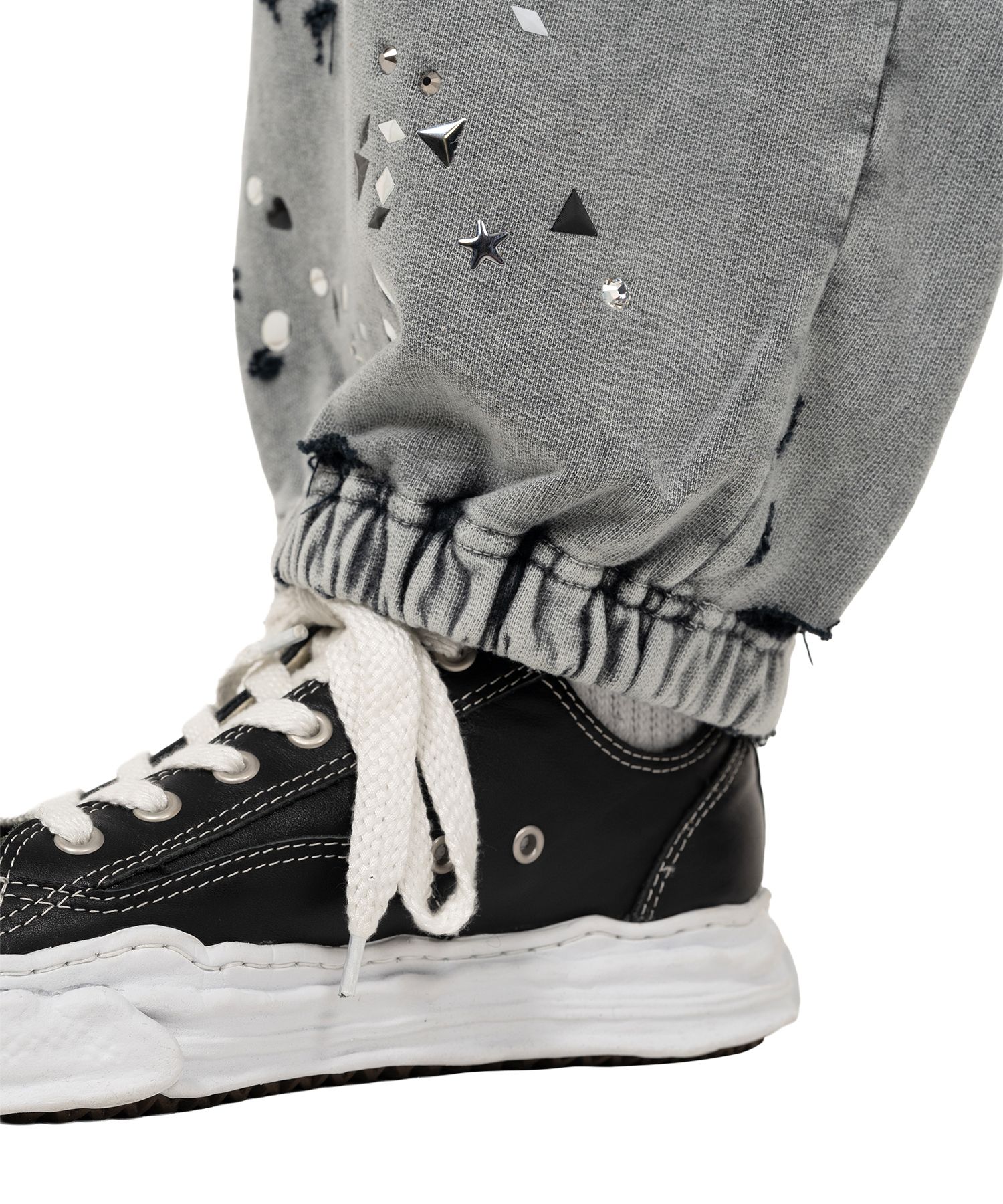 Embellished Bleached Sweat Pants