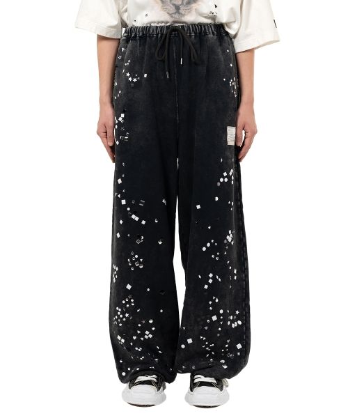 Embellished Bleached Sweat Pants