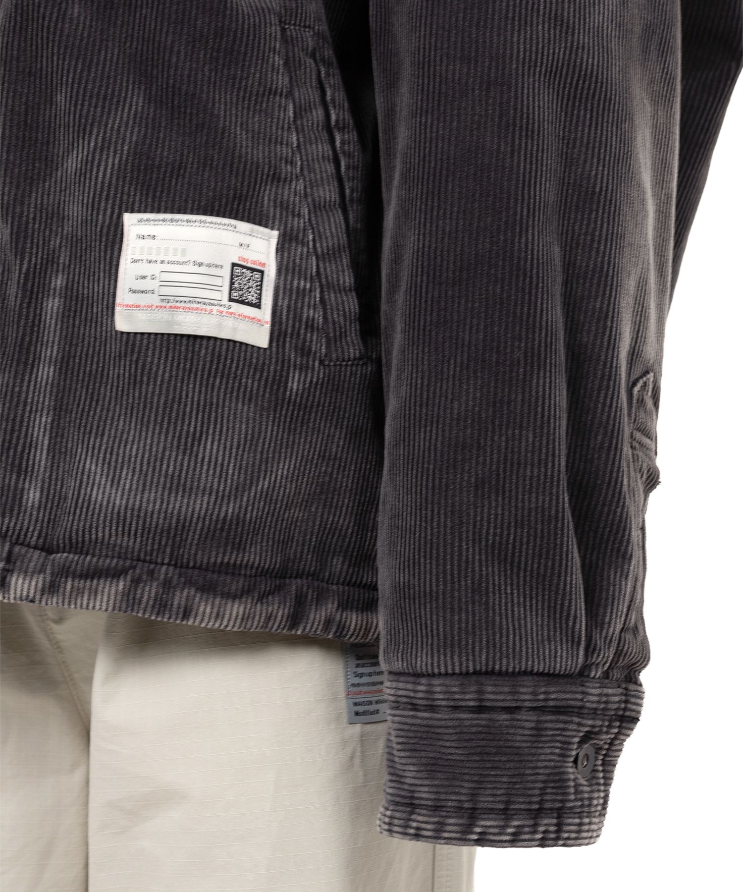 Distressed Corduroy Puffer Shirt