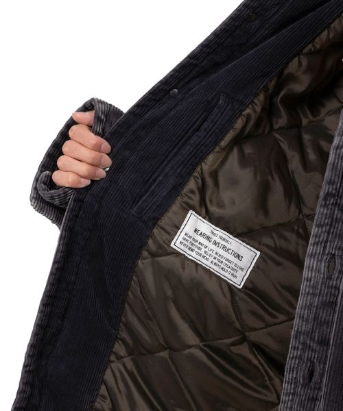 Distressed Corduroy Puffer Shirt