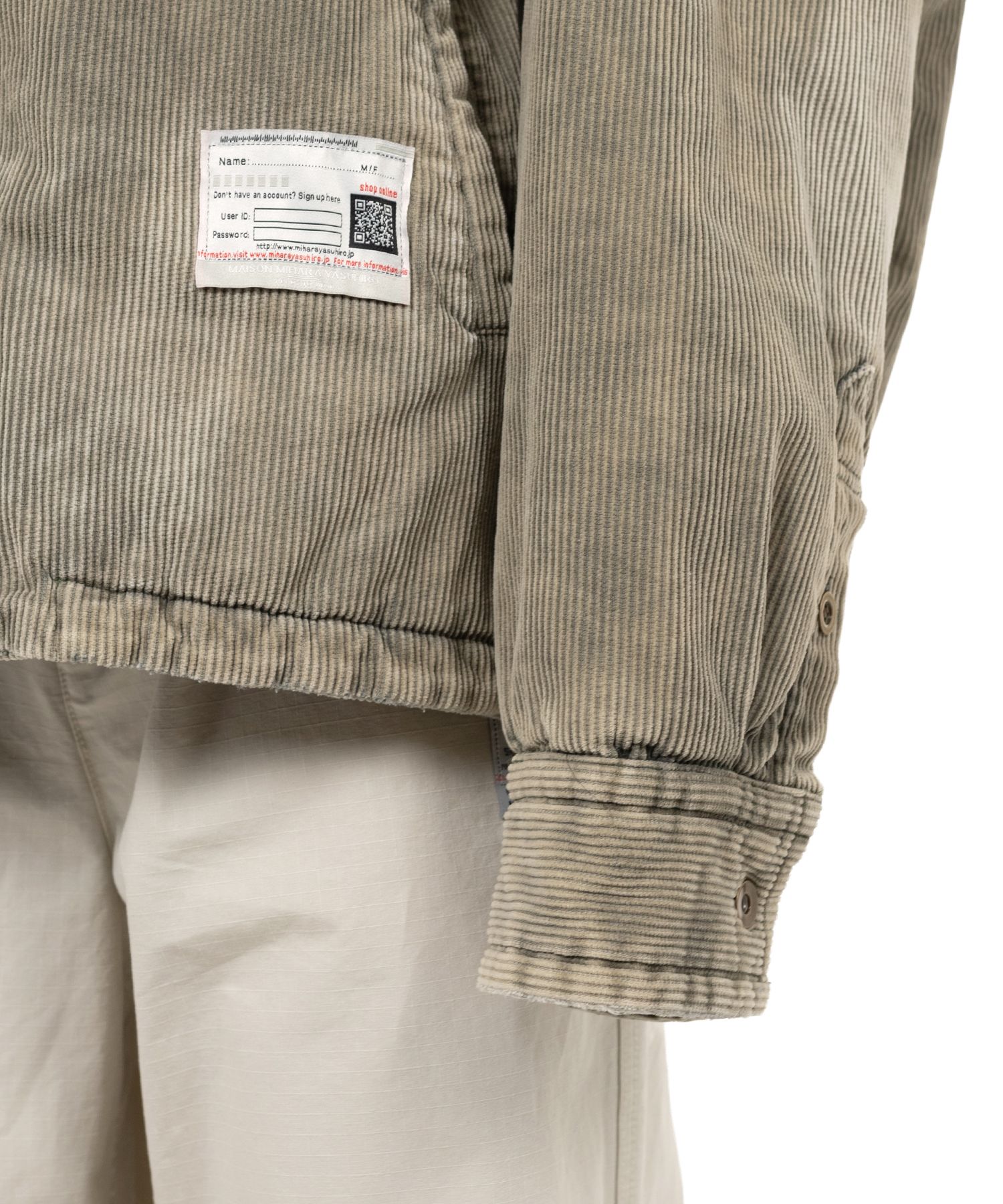 Distressed Corduroy Puffer Shirt