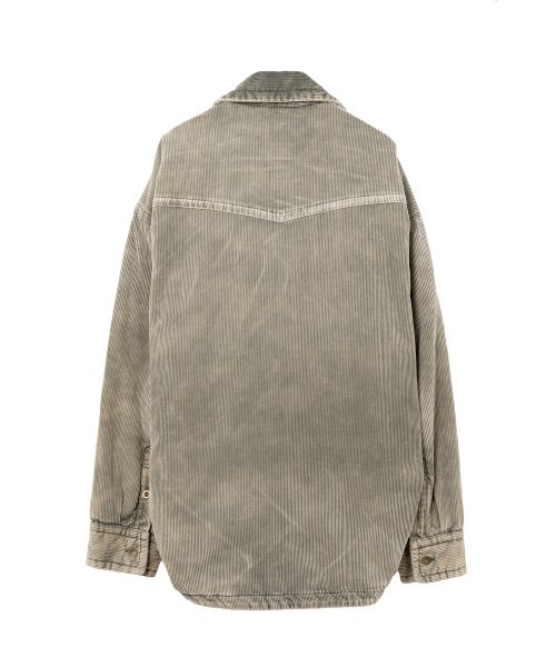 Distressed Corduroy Puffer Shirt
