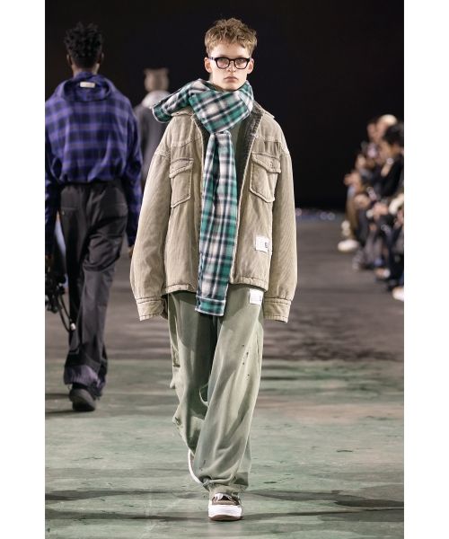 Distressed Corduroy Puffer Shirt